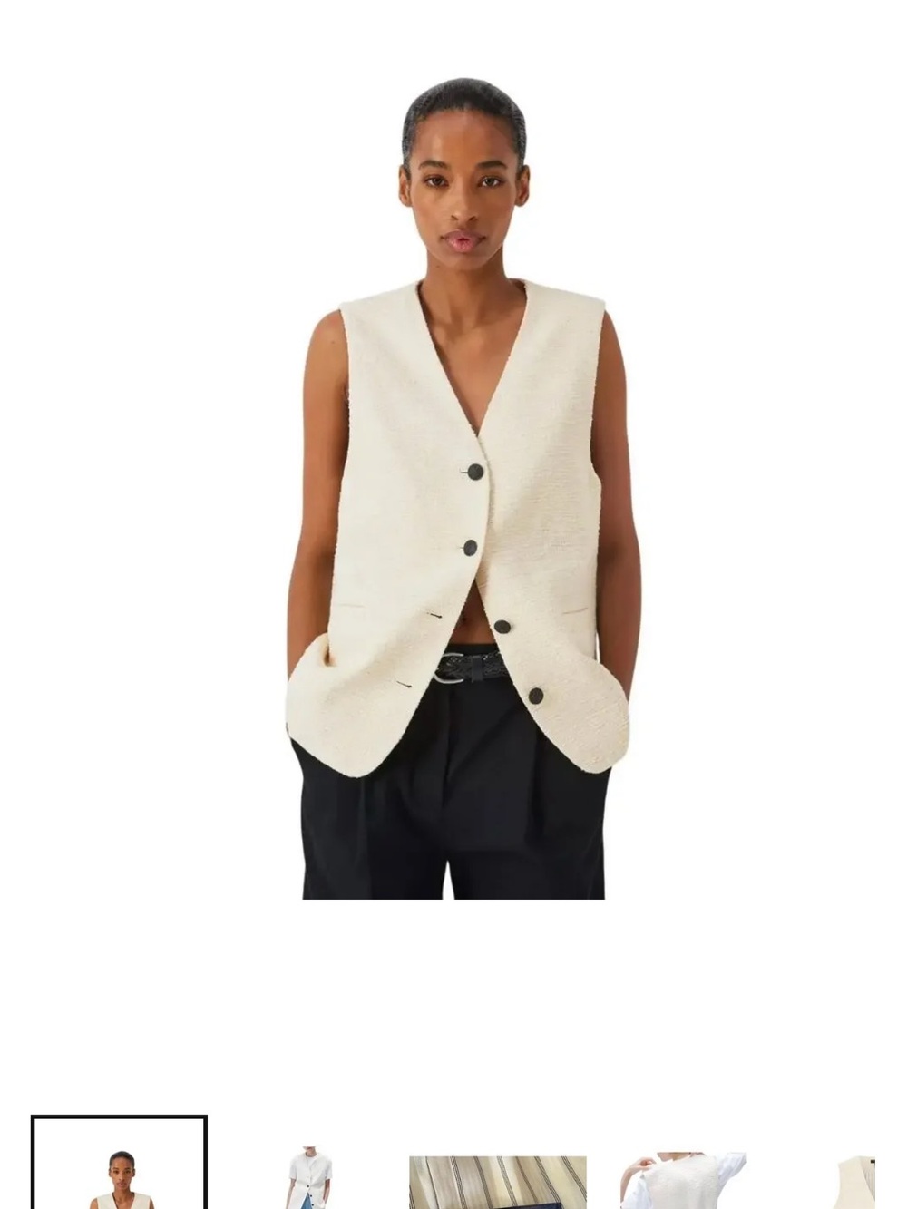rag & bone Cream Italian Tweed Textured Vest and Mini Skirt Set - Picture 6 of 8